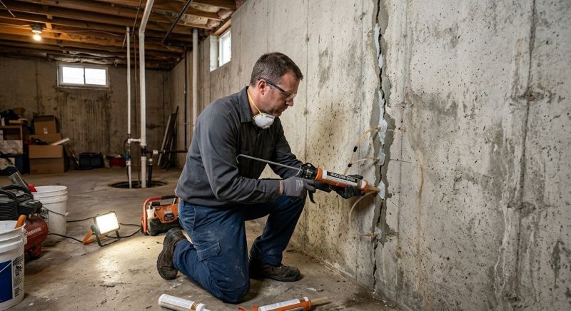 Basement Crack Repair in Pinckney, MI