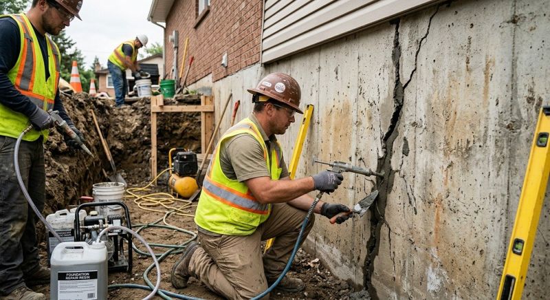 Cracked Foundation Repair in Dexter, MI