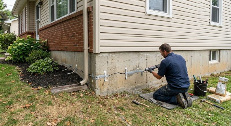 Cracked Foundation Repair in Novi, MI