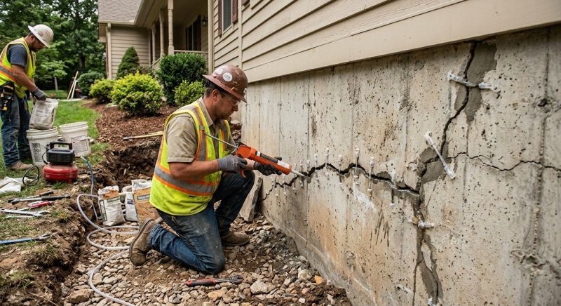 Cracked Foundation Repair in Plymouth, MI