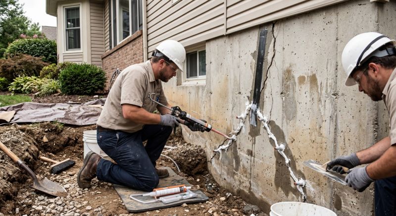 Foundation Crack Sealing in Pinckney, MI