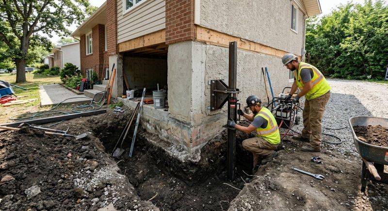 Foundation Pier Repair in Pinckney, MI