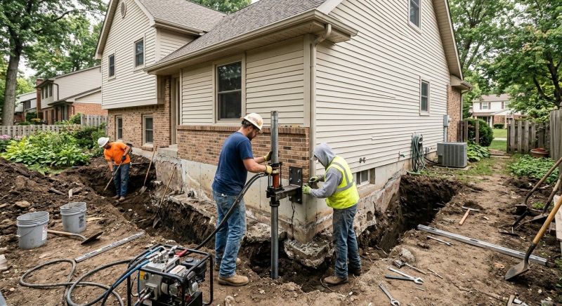 Foundation Settlement Repair in Pinckney, MI