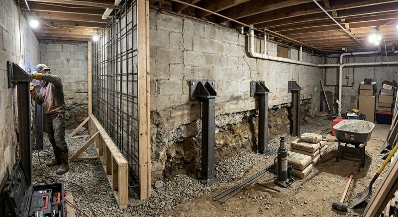 Foundation Stabilizing in Walled Lake, MI