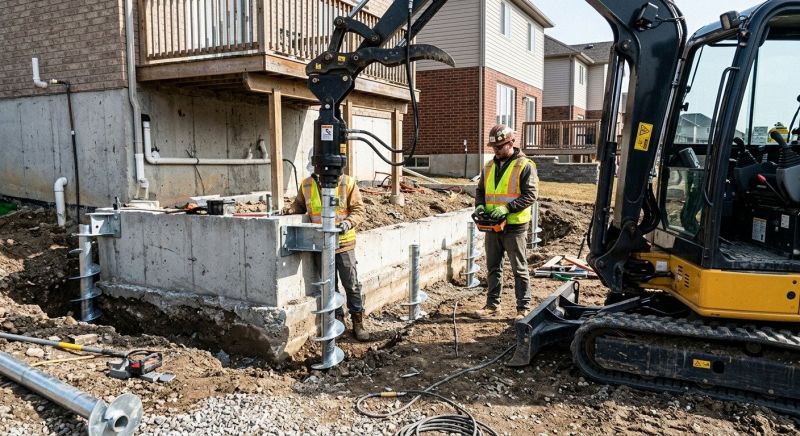 Helical Pile Installation in Pinckney, MI