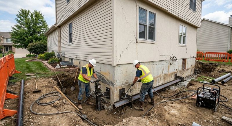 Sinking Foundation Repair in Chelsea, MI